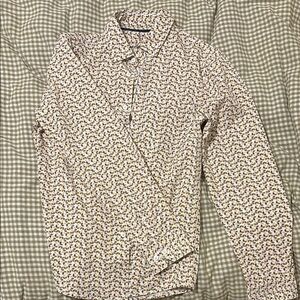 Stylish Cream Patterned Men's Shirt